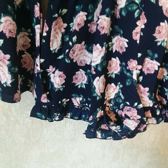 Navy floral romper bell sleeves size S M L SALE - Picture 6 of 6